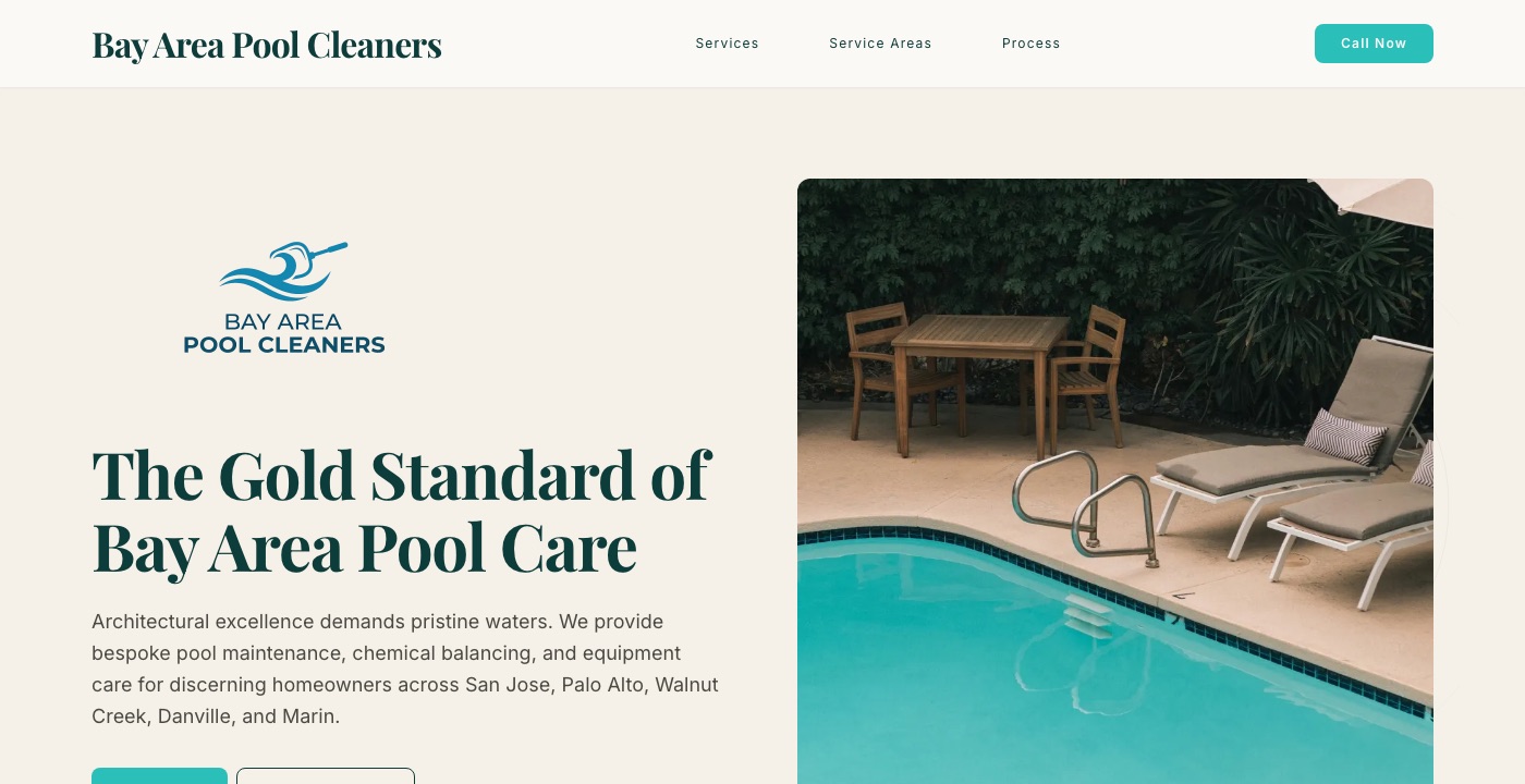 Bay Area Pool Cleaners website designed by SwyftMint