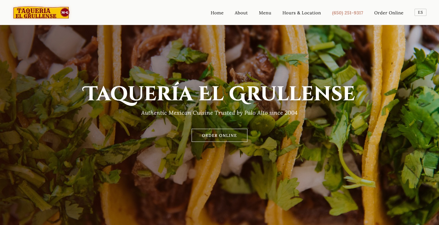 Taquería El Grullense website