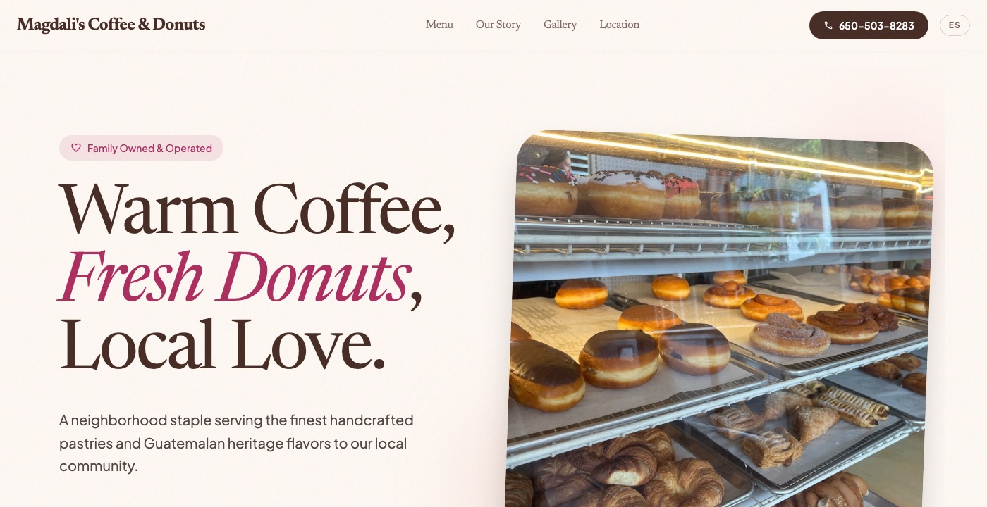 Magdali's Coffee & Donuts website