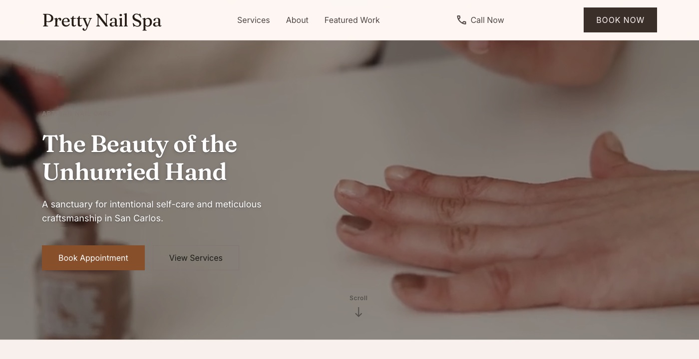 Pretty Nail Spa website