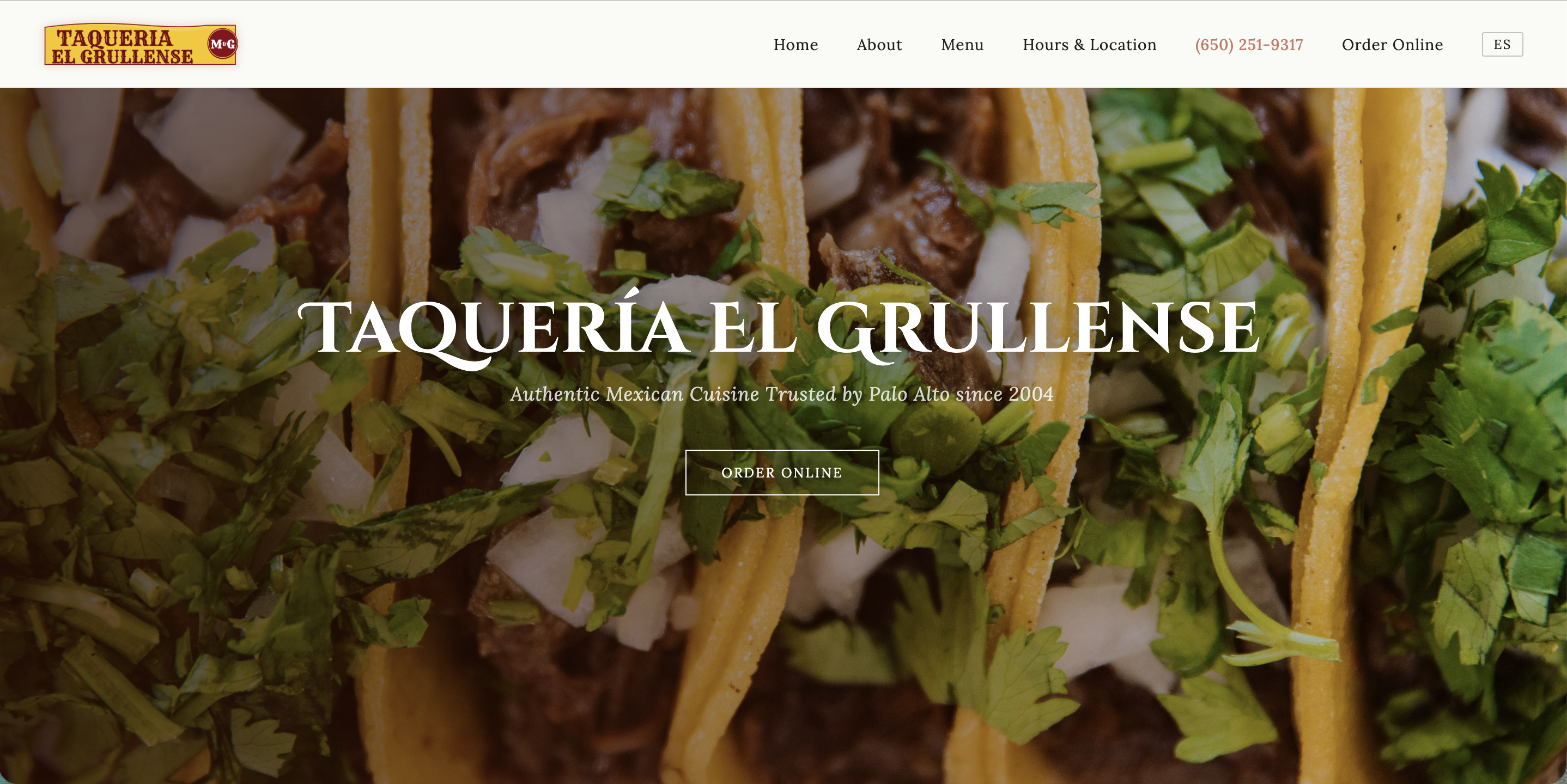 Taquería El Grullense website